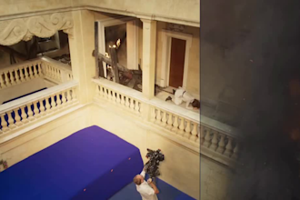 add fire compositing effect, explosion and cgi destruction and smoke simulation
