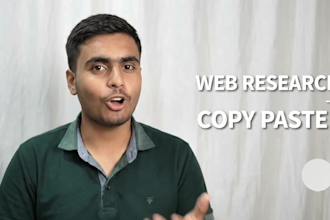 do data entry, web research, web scraping, excel data entry