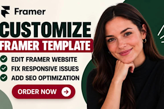 customize framer template edit framer website fix responsive issues and add SEO
