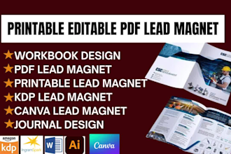 design printable editable pdf lead magnet, kdp lead magnet, redesign lead magnet