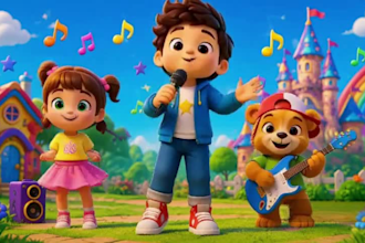 create 3d animated music videos for kids songs and youtube