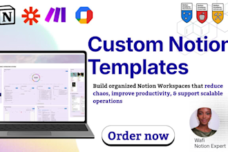 build a custom notion dashboard, notion template and notion consultation