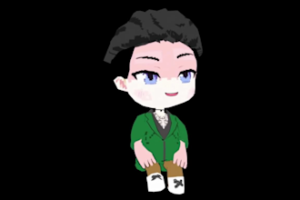 model and rig stylized lowpoly pixel 2d to 3d vtuber game character,b3d,n64,ps1