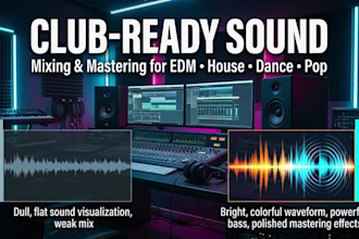 mix and master club ready edm, house, dance, and pop track
