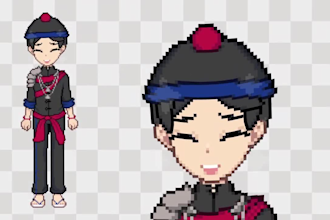 draw and rig cute male or female pixel anime live2d vtuber model for streaming