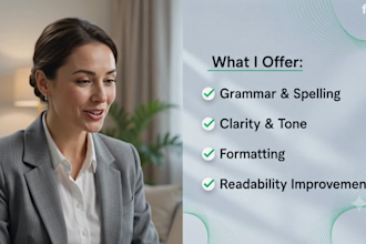 proofread, edit, format and correct grammar and spelling