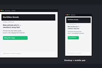 code a responsive HTML email template for mailchimp klaviyo or hubspot