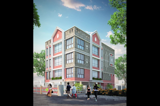 create photorealistic 3d building exterior render