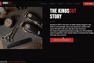 design barbershop or salon website with booking and services