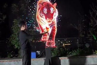 3d hologram fan animation, vfx hologram animation spinning hologram fan display