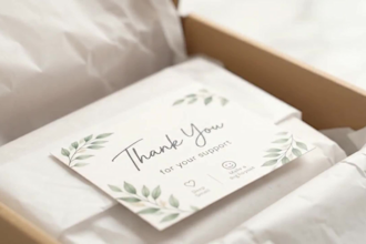 design amazon product insert, thank you and packaging cards