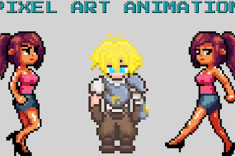 make pixel art animation nsfw pixel art sprite sheet character for game art