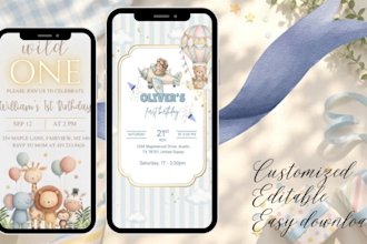 create animated birthday invitation video for kids