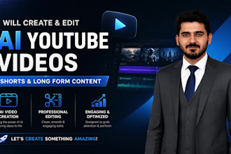 professionally create and edit ai youtube videos, shorts and long form content