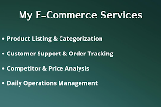 manage and optimize your ecommerce operations professionally