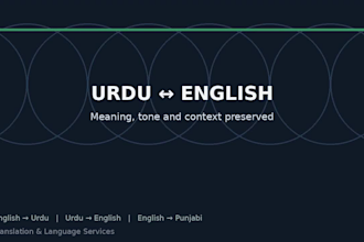 professional english to urdu and urdu to english translation