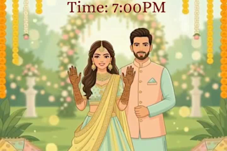 create digital indian wedding invitation video