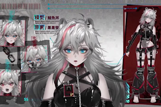 convert your live 2d vtuber model into 3d furry vtuber model, vrchat, vroid, mmd
