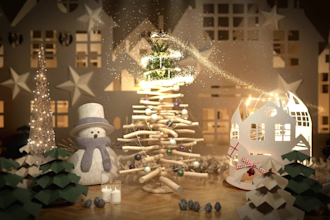 do christmas video animation with custom text or logo