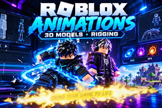 do roblox animations and models for your game, make roblox animation model