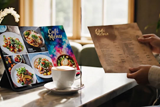 design clean and modern menu for restaurants and cafes