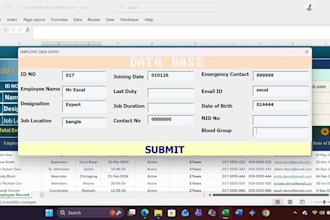 automated excel HR dashboard with vba userform