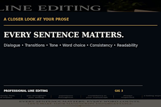 professionally line edit your book for clarity, flow, voice and readability