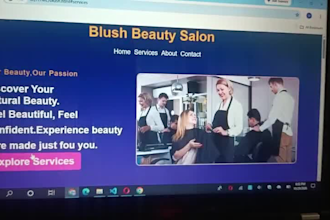 design a professional beauty salon website for blush beauty salon