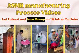 shoot and deliver satisfying asmr manufacturing process videos for monetization