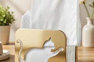 cute cat napkin holder mdf laser cut vector design