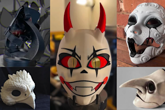 sculpt custom 3d mask wearable 3d helmet cosplay mask stl  3d model for printing
