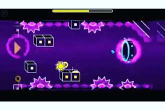 decorate geometry level game play gd decor with song, side scroller