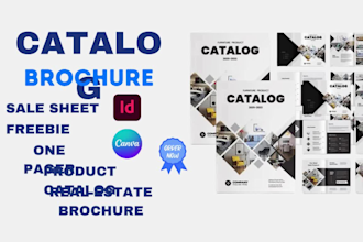 design product catalog, real estate brochure, sale sheet sales catalog freebie