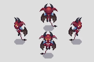 create pixel art monster animation tileset nft props backgrounds fanart sprite