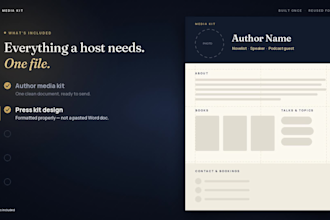 author media kit, press kit design, author branding, book publicist, media kit