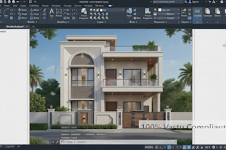 draw 2d floor plans, front elevations, and vastu layouts in autocad