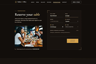 build a modern restaurant website with online menu and table reservations