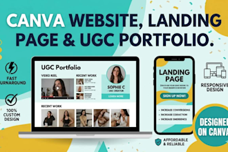 canva website canva design landing page canva portfolio website ugc portfolio