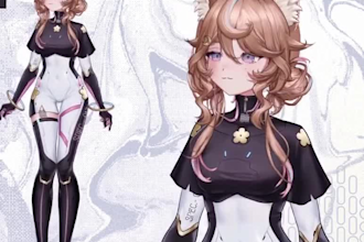 draw and rig live2d vtuber model, 2d vtuber model, live2d vtuber rigging