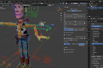 3d full body rig, ik fk,face expression,pixarstyle animate,shape key,blender rig