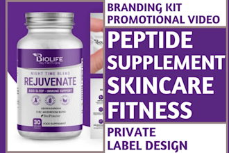 create branding and promo video for peptide, supplement, skincare, fitness brand