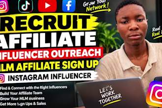 recruit affiliate influencer outreach MLM affiliate sign up instagram influencer