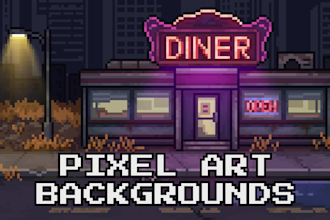 design professional pixel art backgrounds and game environments