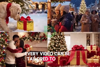 ai christmas video 3d animation santa greeting cinematic ads fast delivery