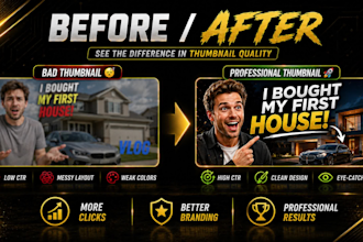 design CTR boosting youtube thumbnail in 3hrs