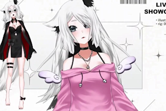 design and rig custom live 2d model live2d vtuber rigging model 3d vtuber