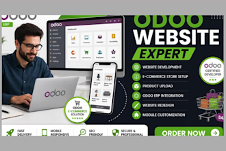 develop, design, redesign, odoo website upload product odoo ecommerce odoo erp