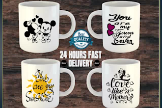 design custom coffee mug, travel mug, paper cup artwork