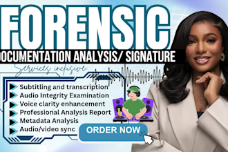 forensic audio enhancement, voice clarification audio authentication support