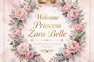 design a royal baby name tag and birth announcement